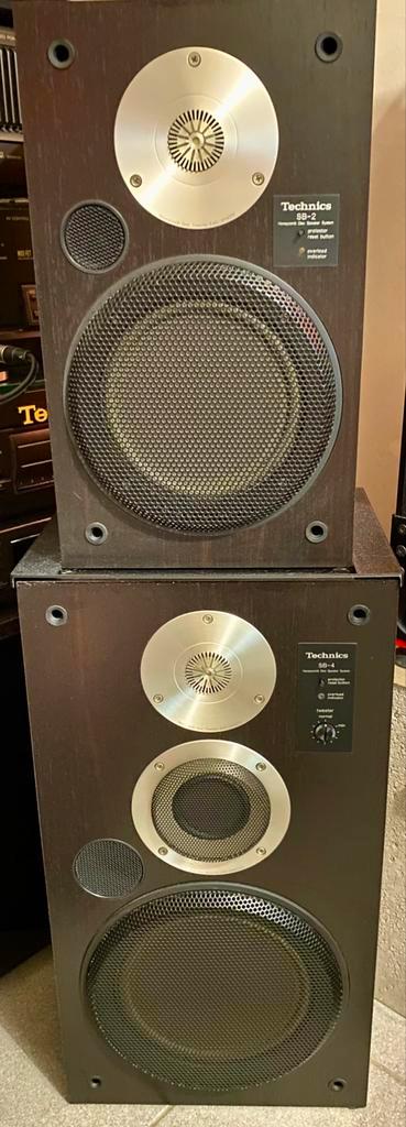 Technics SB-4 luidsprekers, Audio, Tv en Foto, Luidsprekerboxen, Zo goed als nieuw, Front, Rear of Stereo speakers, Minder dan 60 watt