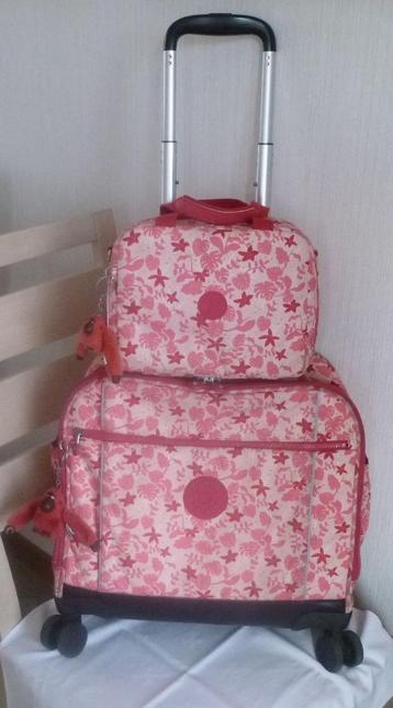 Kipling Trolley et repas isotherme + singes, 40 à 50 cm, Enlèvement ou Envoi, Rose, Utilisé