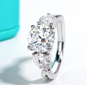 Luxe moissanite dames ring 4,25 ct - 925 zilver beschikbaar voor biedingen