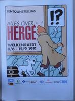 Affiche - Kuifje - Alles over Hergé - tentoonstelling -1991, Rechthoekig Staand, Ophalen of Verzenden, Zo goed als nieuw, A1 t/m A3