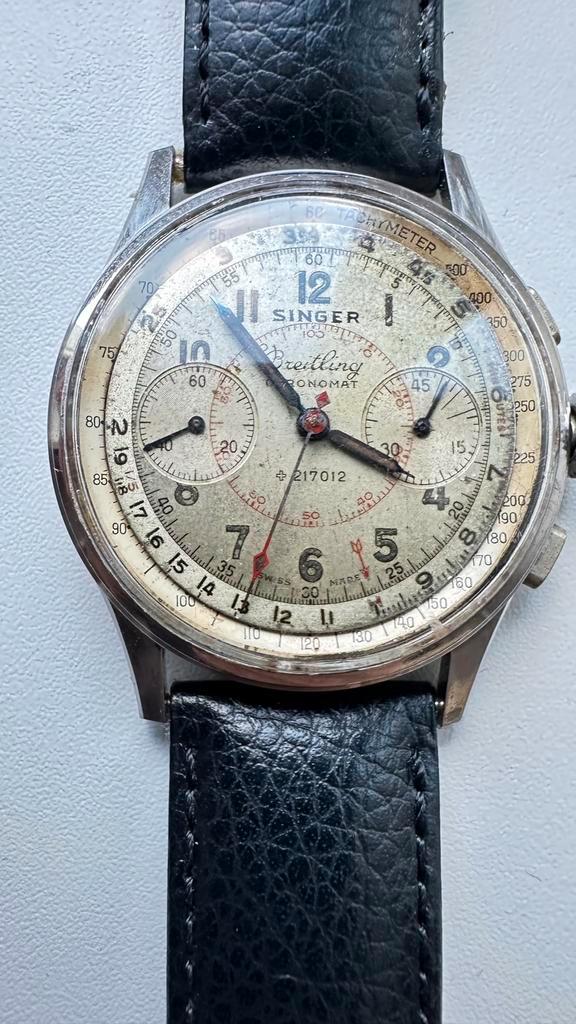 Breitling staal vintage werkend, Handtassen en Accessoires, Horloges | Antiek, Polshorloge, Breitling, Goud, 1930 tot 1960, Ophalen of Verzenden