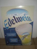 Blikken bord Edelweiss Oostenrijks bier H 60 cm Br 40 cm, Verzamelen, Ophalen, Zo goed als nieuw