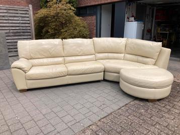 Leren beige hoeksalon, Enlèvement, Utilisé, Cuir