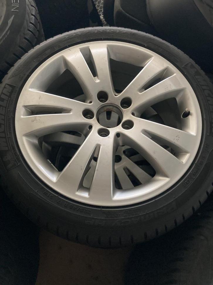 Mercedes C-klasse set Zomerbanden met velgen 245-55-17 Miche, Auto-onderdelen, Banden en Velgen, Banden en Velgen, Zomerbanden