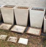 3x Extra Large geglazuurde vorstbestendige bloempot + schaal, Ophalen, Binnen