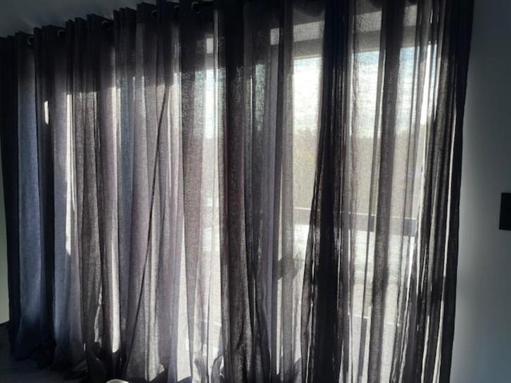 Gordijnen met rail, Huis en Inrichting, Stoffering | Gordijnen en Lamellen, Zo goed als nieuw, 200 cm of meer, 200 cm of meer