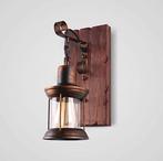 Alessio Wandlamp lantaarn brons op plank Vintage industrieel, Ophalen of Verzenden