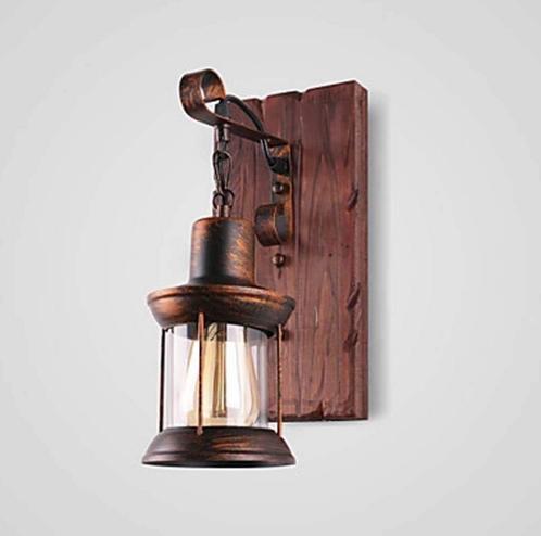 Applique lanterne bronze sur étagère Vintage industriel, Antiquités & Art, Antiquités | Éclairage, Enlèvement ou Envoi