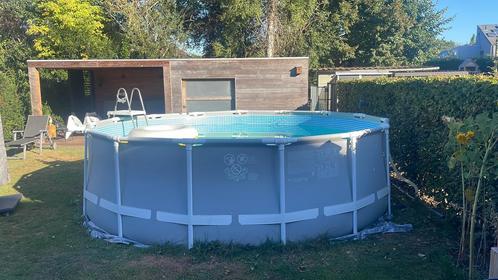 Zwembad + zandfilter + warmtepomp., Tuin en Terras, Zwembaden, Zo goed als nieuw, Ophalen