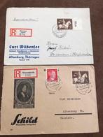 2 Duitse poststukken 1943 gestempeld, Ophalen of Verzenden, Envelop