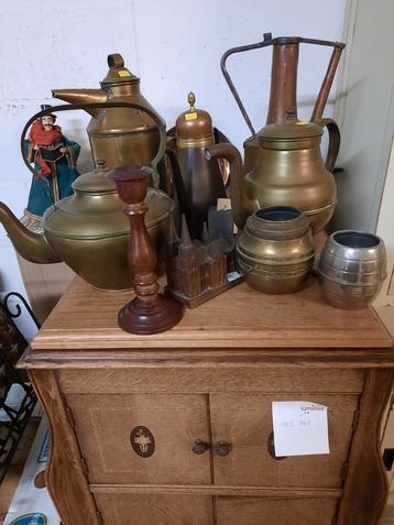 Koperen garnituur en Muziekkastje  beschikbaar voor biedingen