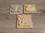 Houten verschillende kinderpuzzle's met dieren, Ophalen of Verzenden, Zo goed als nieuw, Van hout, Minder dan 10 stukjes