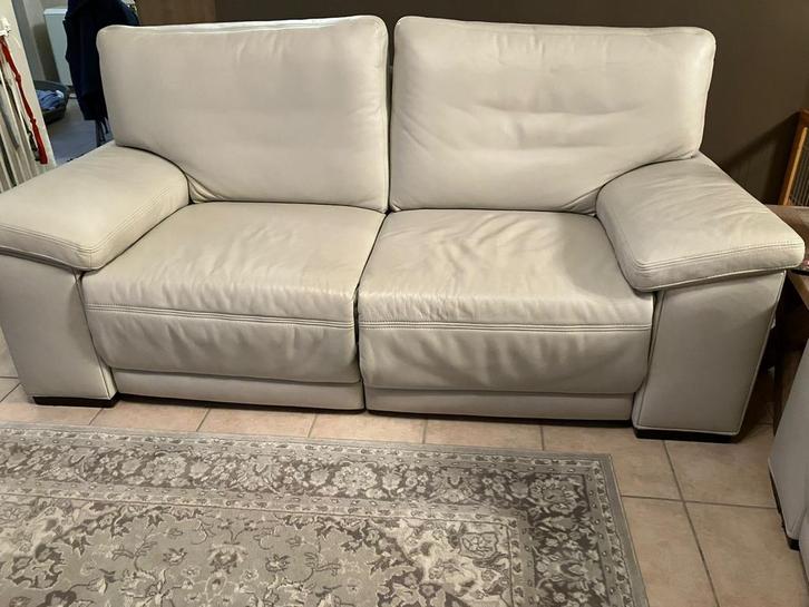 Leren zetels (2,5 en 3 zit), Huis en Inrichting, Zetels | Zetels, Gebruikt, Rechte bank, Driepersoons, Leer, Ophalen