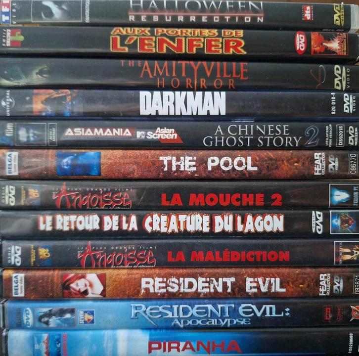 Horrorfilms op dvd - 1,00€, Cd's en Dvd's, Dvd's | Horror, Gebruikt, Monsters, Vanaf 16 jaar, Ophalen of Verzenden
