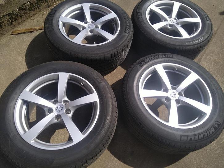 4x Michelin 255-55-18 op Porsche Macan velg, Auto-onderdelen, Banden en Velgen, Banden en Velgen, Zomerbanden, 18 inch, 255 mm
