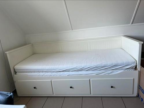 Bedbank Ikea, Huis en Inrichting, Slaapkamer | Bedden, Gebruikt, Tweepersoons, Hout, Wit, Verstelbaar, Ophalen