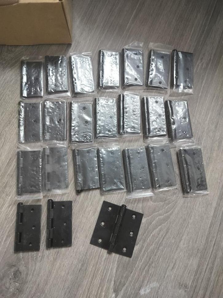 Zwarte scharnieren NIEUW 14stuks, Doe-het-zelf en Bouw, Hang- en Sluitwerk, Nieuw, Scharnier, IJzer, Ophalen