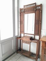 houten kapstok met spiegel en haken. ’kapstok’, Antiek en Kunst, Antiek | Spiegels, 50 tot 100 cm, 150 tot 200 cm, Rechthoekig