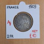 2 FR   1909     FRANKRIJK     ZILVER      € 10, Enlèvement ou Envoi, Monnaie en vrac, Argent, France