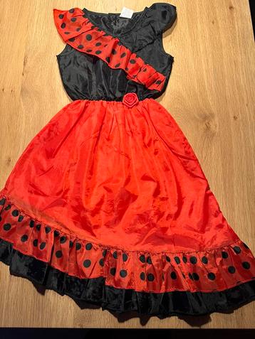 Verkleedkleding - Spaanse jurk Flamenco kleed maat 128