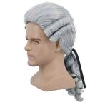 Historische Barok Rococo Mozart pruik zilvergrijs met staart, Verzenden, Nieuw