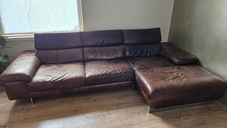 Gratis lederen bankstel af te halen in Rotselaar., Huis en Inrichting, Zetels | Zetels, Gebruikt, Rechte bank, Driepersoons, 300 cm of meer