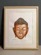 AQUAREL BOEDDHA, Antiek en Kunst, Kunst | Tekeningen en Fotografie, Ophalen of Verzenden