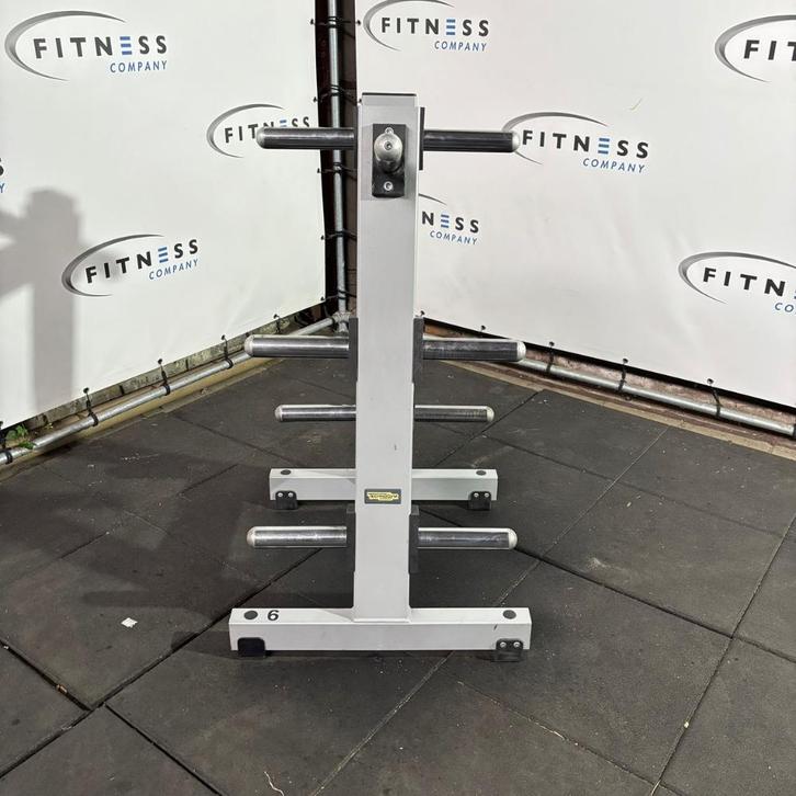 Technogym - Pure Strength - Olympic Weight Plate Stand, Sport en Fitness, Fitnessmaterialen, Gebruikt, Halterschijven, Armen, Benen