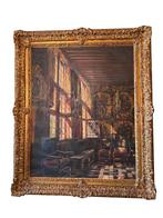 Grand tableau intérieur flamand signé Paule Bisman, Antiquités & Art, Enlèvement