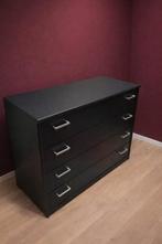 Zwarte lade kast met 4 grote schuiven., Ophalen, Gebruikt, 100 tot 150 cm, 3 of 4 laden