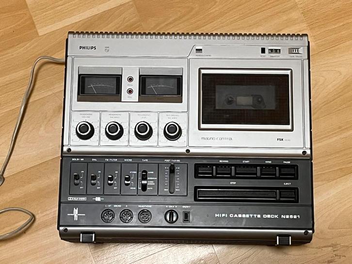 Philips N2521 HiFi - Très bel état esthétique - À RÉPARER, TV, Hi-fi & Vidéo, Decks cassettes, Philips, Enlèvement ou Envoi