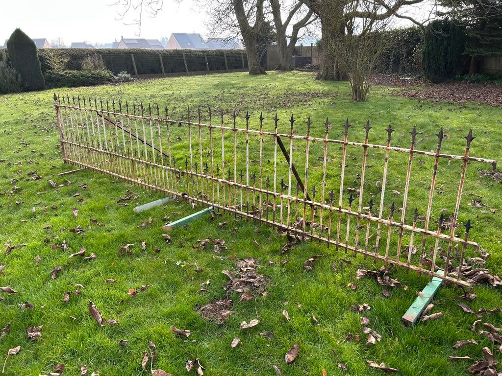 Smeedijzeren hekwerk, Tuin en Terras, Ophalen, Gebruikt, IJzer, Spijlenhekwerk