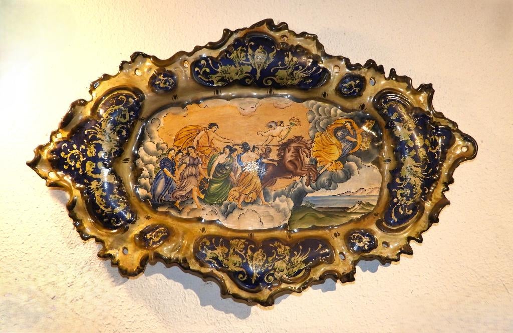 Royale Faience-style olijvenschaal met vlechtrand uit Italië, Ophalen of Verzenden