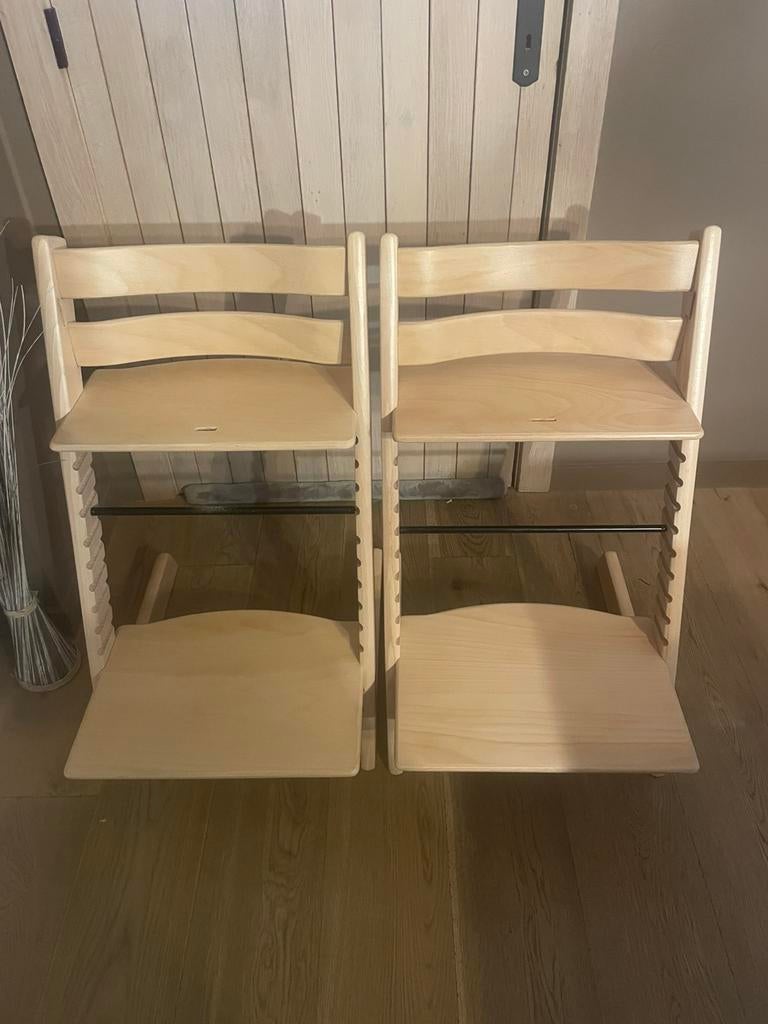 tripp trapp stokke naturel nieuwstaat, Kinderen en Baby's, Kinderstoelen, Nieuw, Meegroeistoel, Aanschuifbaar, Afneembaar eetblad