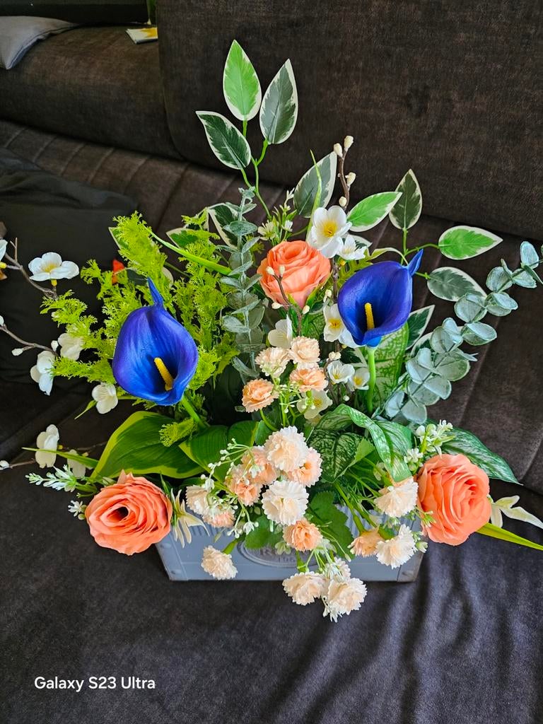 Petite jardinière fleurs artificielles, Maison & Meubles, Enlèvement, Intérieur