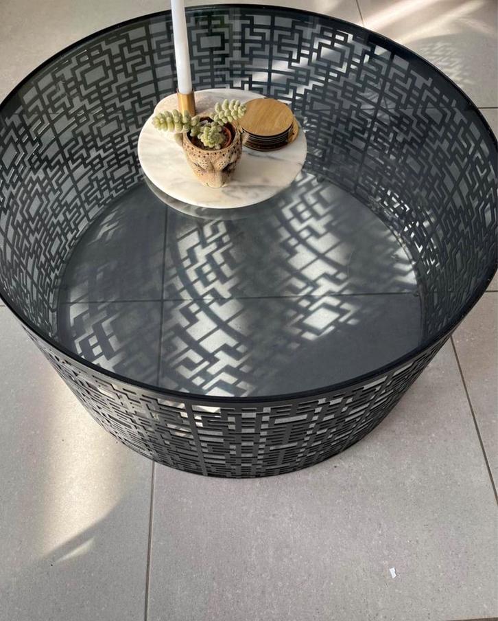 table basse ronde plateau verre structure fer forgé 40x80cm, Maison & Meubles, Tables | Tables de salon, Utilisé, Moins de 50 cm