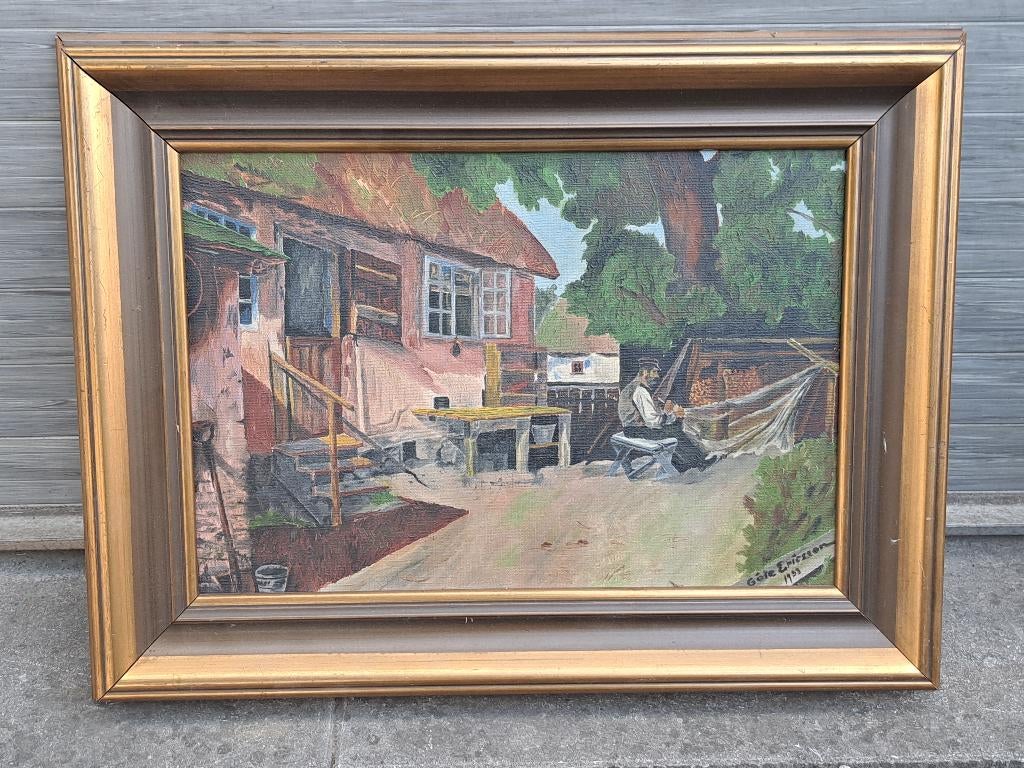 Huile sur toile signe gote ericsson, Antiquités & Art, Enlèvement ou Envoi