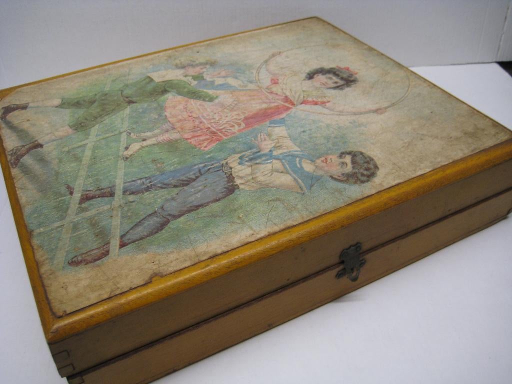 ANTIEKE HOUTEN BLOKKENDOOS, Antiek en Kunst, Ophalen of Verzenden