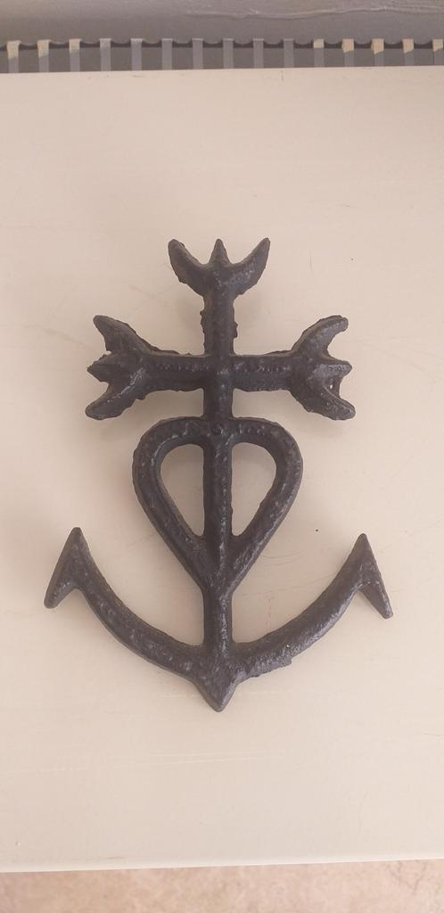 Gietijzeren decoratie anker uit oude tijd.Hoogte 14 cm., Ophalen, Gebruikt, Overige typen