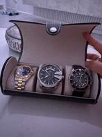 Luxe horlogebox + 3 luxe horloges, Ophalen of Verzenden, Gebruikt
