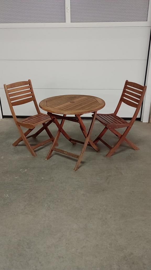 Terrastafeltje met 2 stoelen hardhout