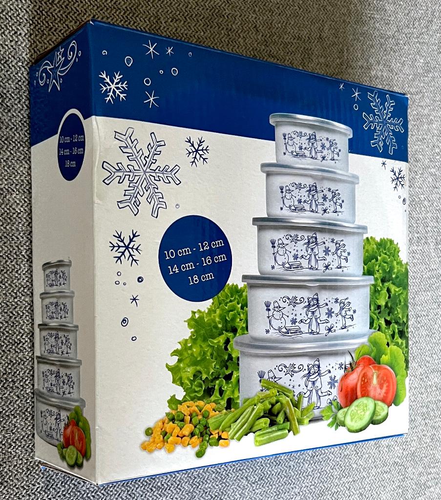 5 STEELPANNEN met Opbergdeksels // 10/12/14/16/18 cm, Huis en Inrichting, Keuken | Potten en Pannen, Nieuw, Pannenset, Overige materialen