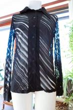 zwart deels transparant bijzondere blouse, Taille 38/40 (M), Porté, Noir, Kyuso