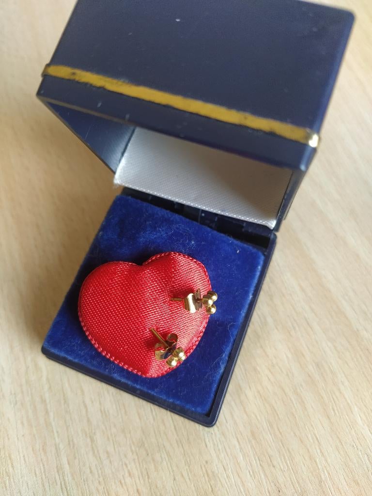 gouden oorbellen 18 karaat, Bijoux, Sacs & Beauté, Boucles d'oreilles, Puces ou Clous, Comme neuf, Or, Jaune