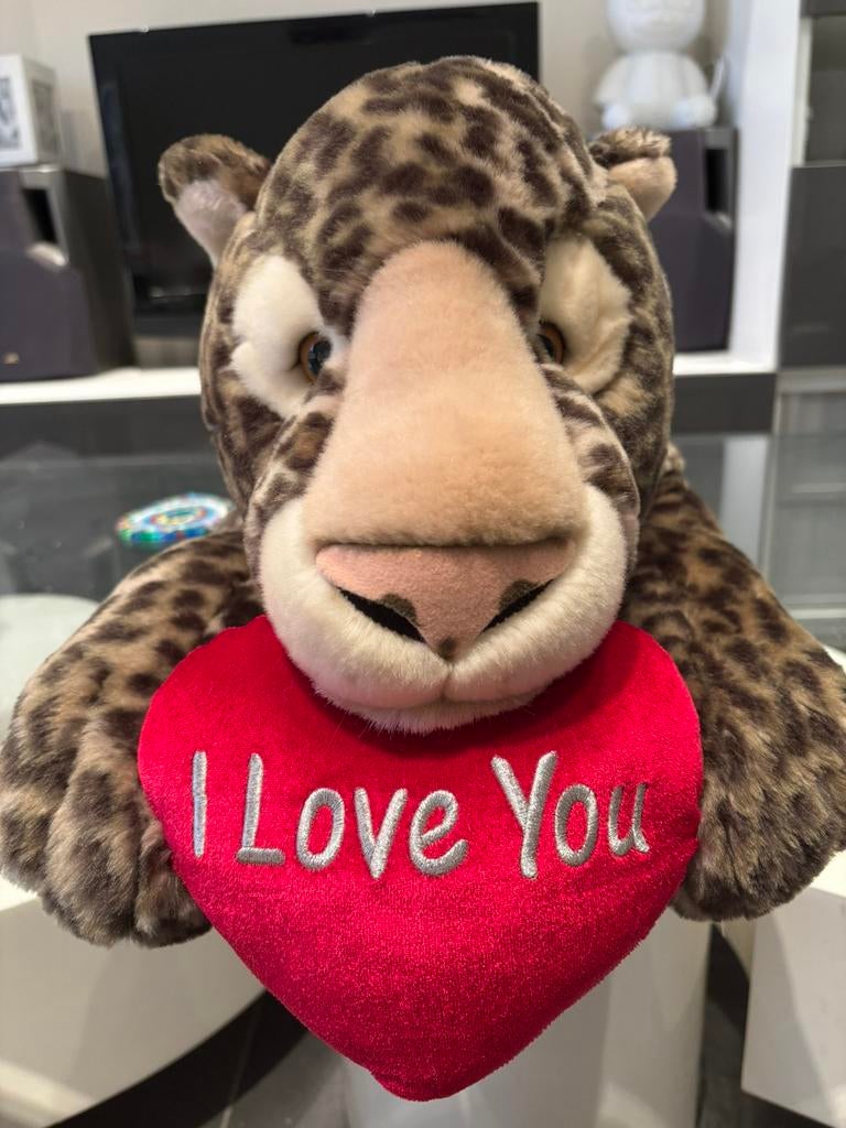 Magnifique grand jouet léopard de la marque Keel Toys., Avec étiquette, Brun, Enlèvement ou Envoi, Overige karakters