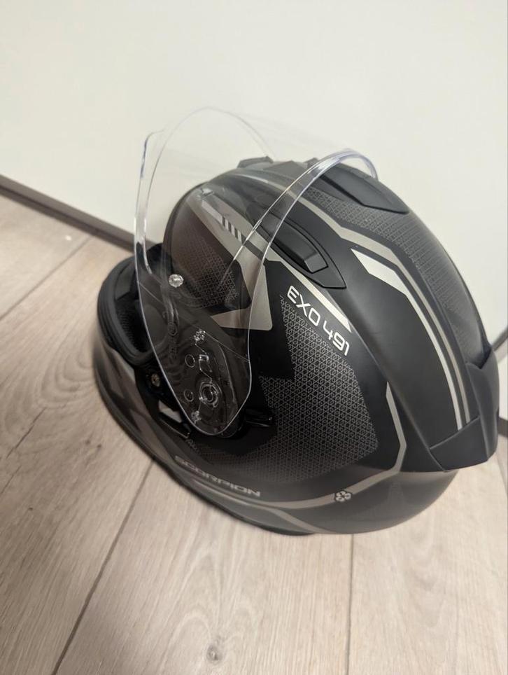 Scorpion EXO-491 Kripta Matt Black-Silver, Motoren, Kleding | Motorhelmen, S, Ophalen