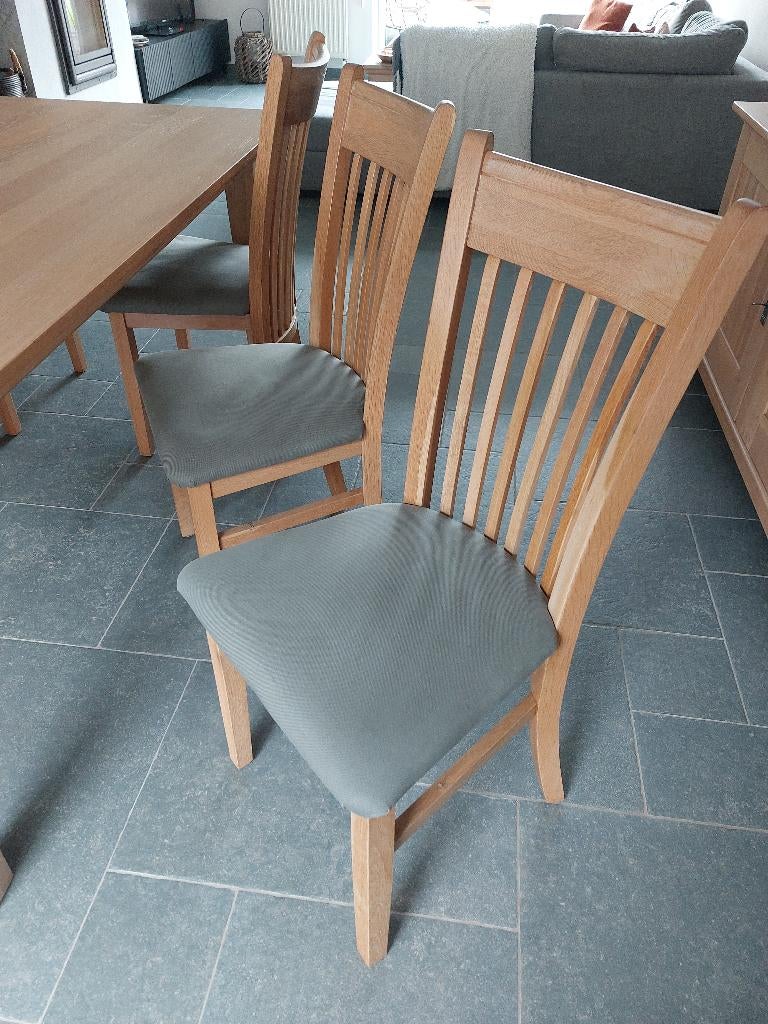 Eettafel met 6 stoelen, Huis en Inrichting, Ophalen, Gebruikt, 100 tot 150 cm, Rustiek