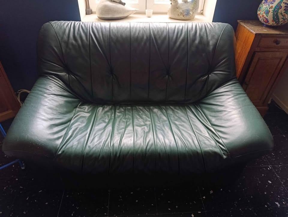 Canapé 100% cuir, Maison & Meubles, Canapés | Salons, 75 à 100 cm, Moins de 150 cm, Banc droit, Enlèvement