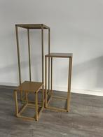 Set van 3 Goudkleurige Metalen Zuilen, Enlèvement, Utilisé