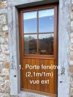 Portes et portes fenêtre (méranti double vitrage), Bricolage & Construction, Châssis & Portes coulissantes, 75 à 150 cm, Enlèvement